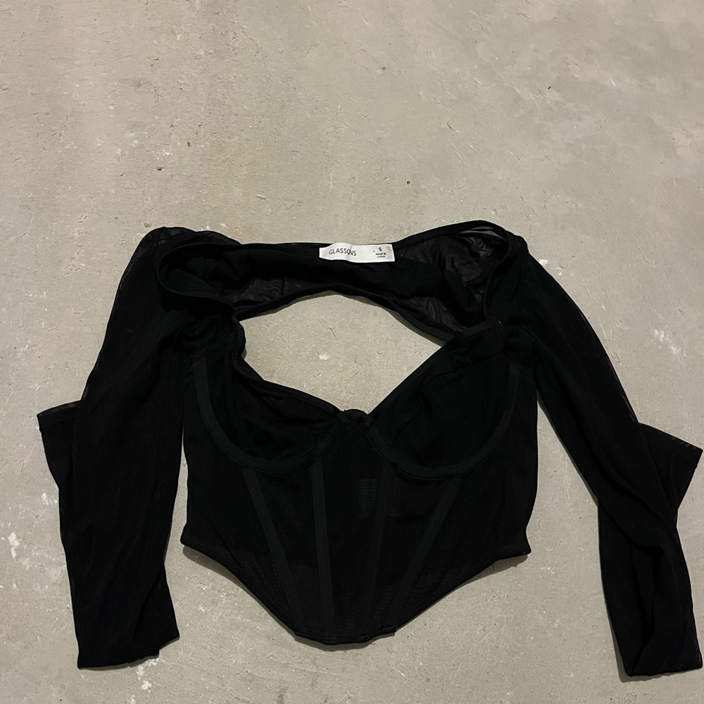 Glassons Black Crop Top